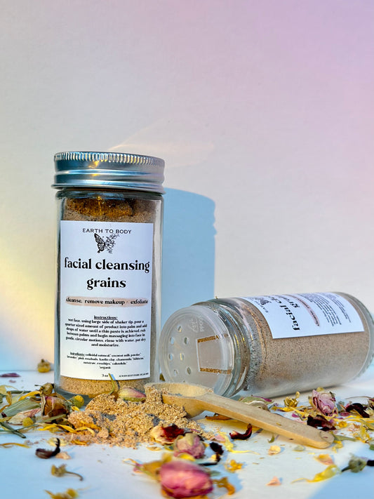 Facial Cleansing Grains | cleanse, remove makeup + exfoliate