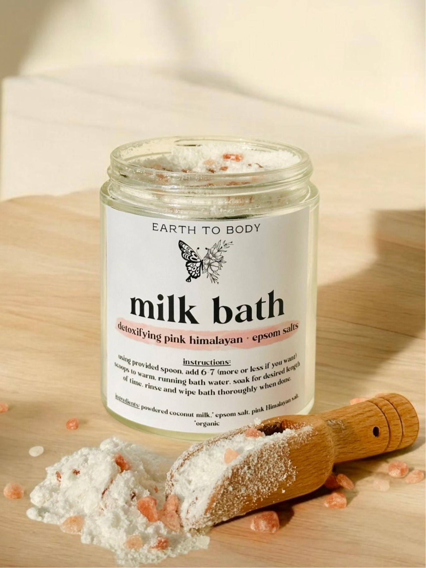 Milk Bath | detoxifying pink himalayan + epsom salts, coconut milk