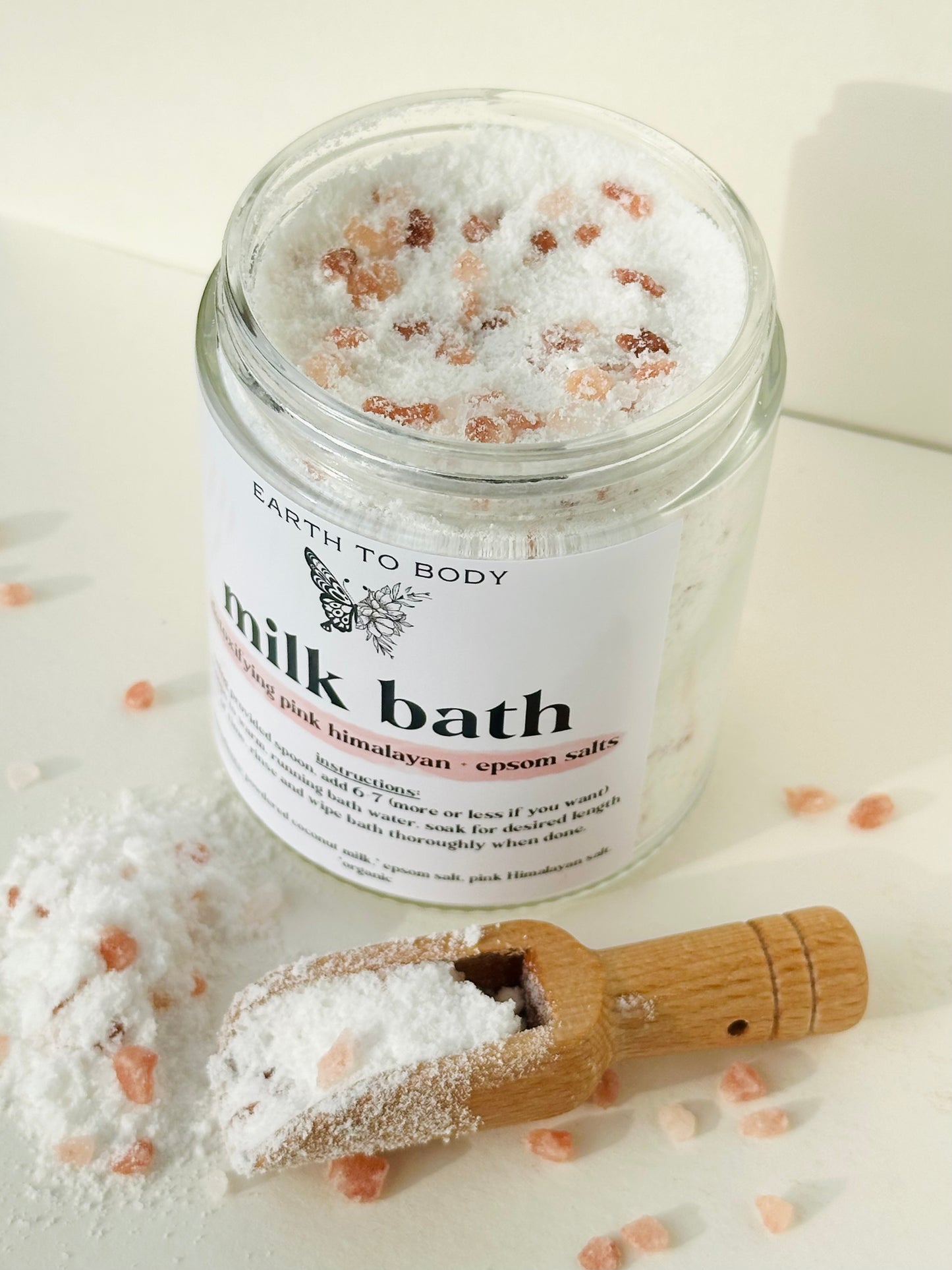 Milk Bath | detoxifying pink himalayan + epsom salts, coconut milk