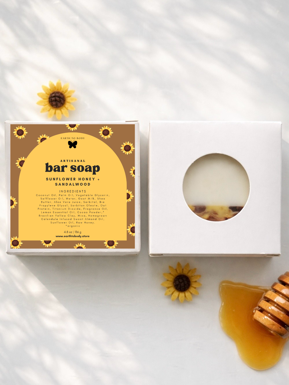 Handcrafted Bar Soap | sunflower honey + sandalwood