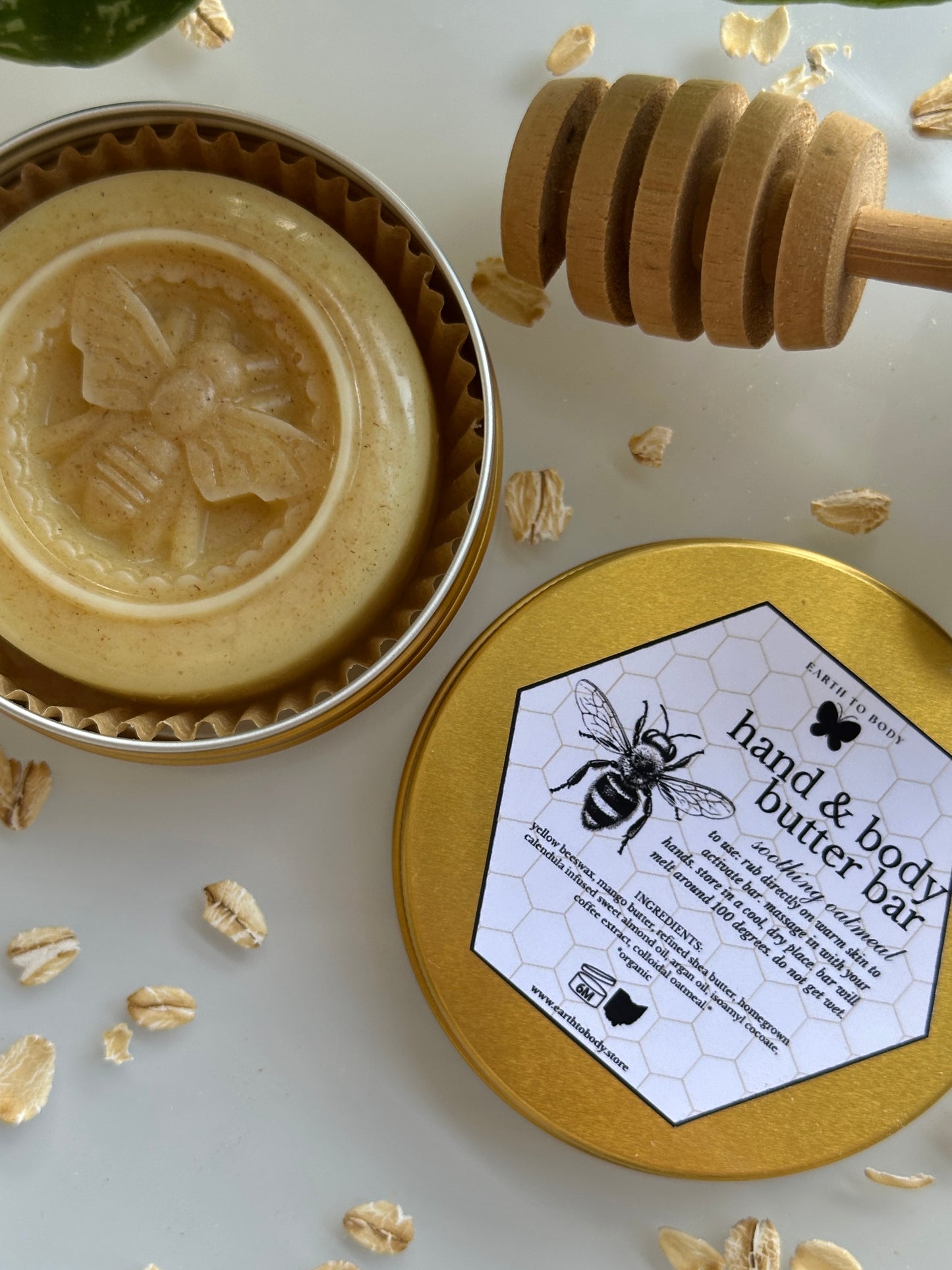 Beeswax Hand & Body Butter Bar | soothing oatmeal