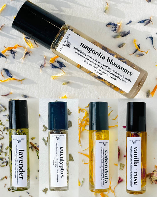 Herb Infused Oil Roll-Ons | with dried botanicals + essential oils