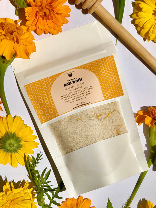 Single Use Herbal Salt Bath | oatmeal + honey