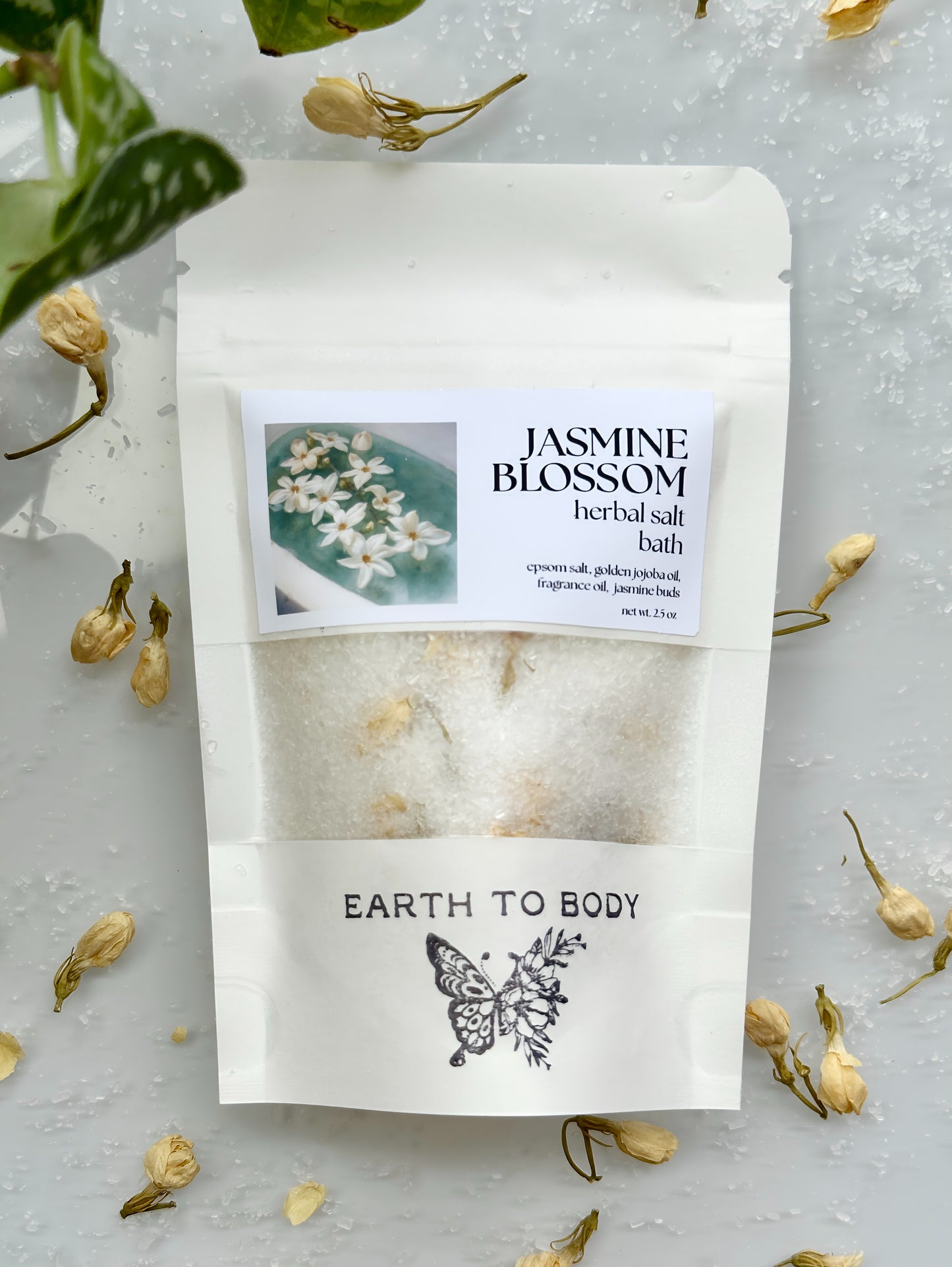 Single Use Herbal Salt Bath | jasmine blossom
