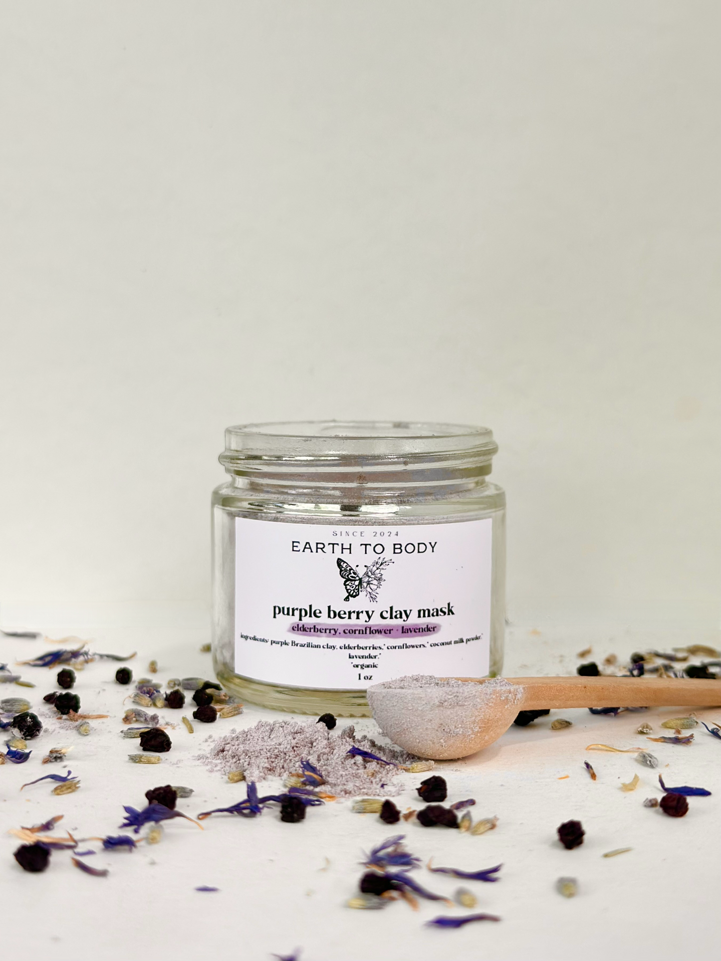 Purple Berry Clay Mask | elderberry, cornflower + lavender