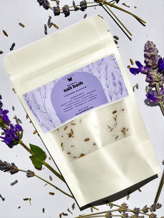 Single Use Herbal Salt Bath | lavender blossom