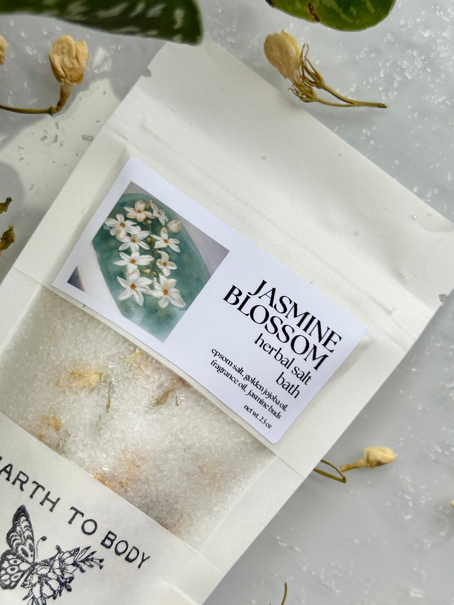 Single Use Herbal Salt Bath | jasmine blossom