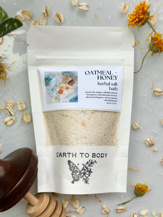 Single Use Herbal Salt Bath | oatmeal + honey